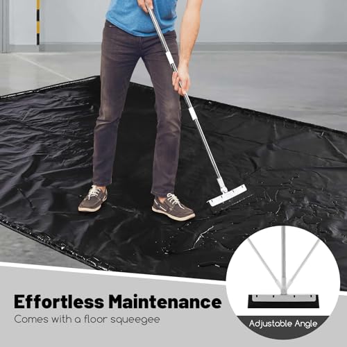IRONMAX Garage Floor Mat, 9’ x 22’ Waterproof Floor Containment Mat with Cleaning Squeegee, Car Parking Mats Prevent Leaks Spills for Snow Ice Water and Mud