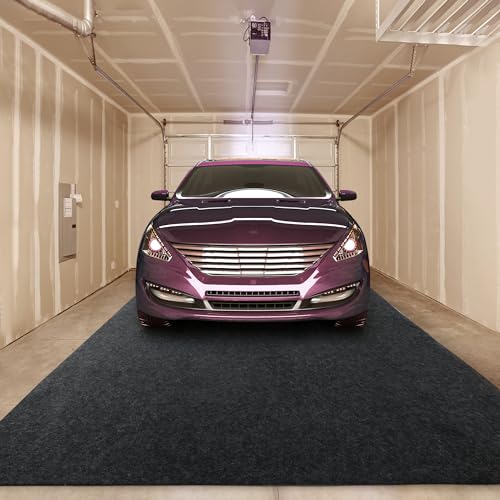 HOMBYS Extra Large Garage Floor Mat for Under Car,Floor Mats for Garage with Rubber Backing,Non Slip Garge Rug,Waterproof Backing Garage Carpet,Motorcycle Absorbent Oil Spill Mat,7'4"x8'4"