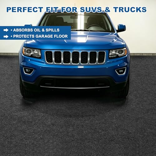 Extra Large Garage Floor Mat 8' 10" x 22' - Premium Felt + Waterproof Backing Thickened and Soft Heavy Duty Oil Absorbent Non-Slip Pad Garage Parking Mats for Floor Large SUVs MPV Pickup Truck RV