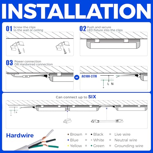 Barrina LED Shop Lights 4FT, 40W 5500LM 5000K Daylight White, T8 LED Garage Lights, V Shape, Clear Cover, High Output Tube, Linkable 4 Foot LED Strip Light for Workshop, Warehouse with Plug, 10 Packs