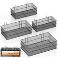INCLY 4 Pack Upgrade Pegboard Baskets, 4 Sizes Square Style Metal Mesh Pegboard Baskets and Bins, Peg Board Organizer Accessories for Garage Craft Room Office Kitchen