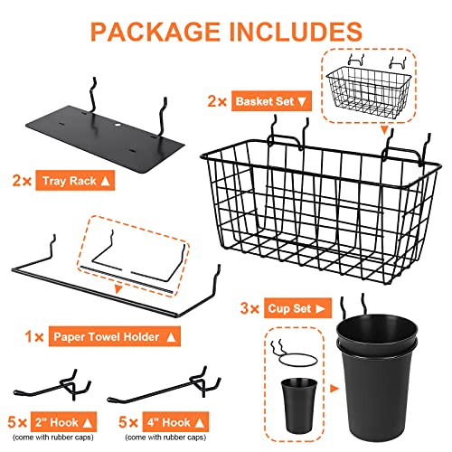G.CORE Pegboard Organizer Accessories 18 Pack, Peg Board Hooks Assortment Organizer Accessory, Various Tools Storage Arrange System Kit for Garage Craft Workshop Workbench Hobby Office