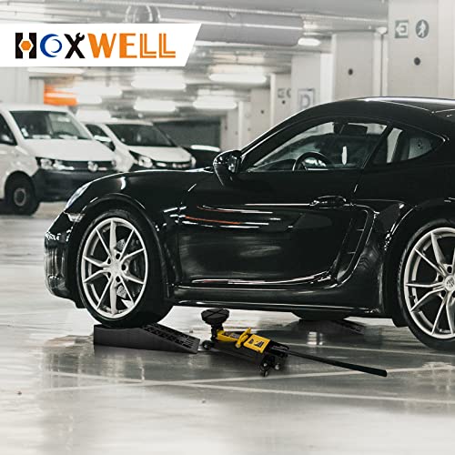 HOXWELL Car Ramps for Jack Support and Lift Vehicle Maintenance, Lightweight Low Profile Car Ramps for Garage, Heavy Duty Tire Ramps for Low Chassis Cars, 17.5''x10''x3.14'' (2PCS)