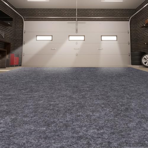 Garage Mats Oversize Garage Floor Paking Mat for Under Car, 7.4 x 8.4 Ft Non-Slip Gray Garage Flooring Carpets, Absorbent Oil Garage Parking Mat, Waterproof Mats