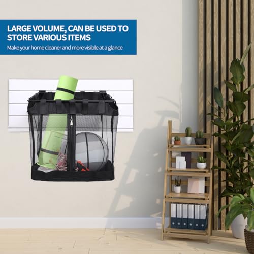 2Pcs Large Slatwall Baskets Mesh Slatwall Baskets with Zipper Mounted Storage Baskets Hanging Slatwall Accessories for Shops Rooms Storage Display Organizing(16 * 12 * 16inch)
