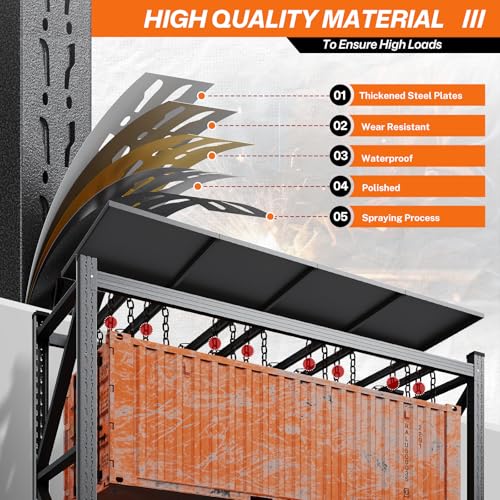 70H"Garage Shelving Units,5000LBS Storage Shelves,Garage Shelving Heavy Duty Metal Adjustable Shelves,Metal Shelving Rack,4Tier Large Tall Industrial Shelving for Warehouse,Pantry 60" W*24" D*70" H