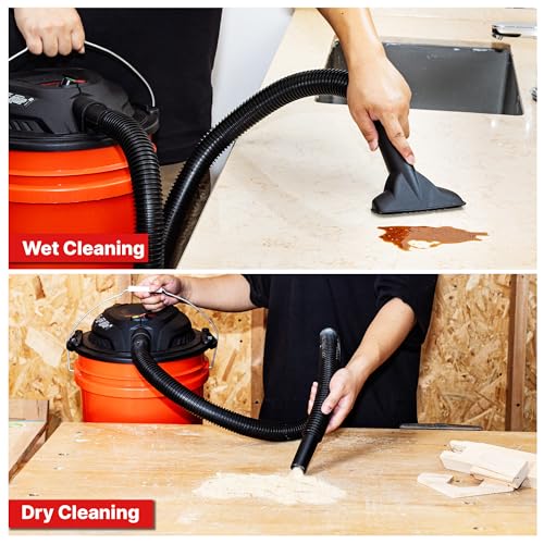 Shop-Vac 2.5 Peak HP Wet/Dry Vac Bucket Head, Fits 5 Gallon Bucket (Sold Separately), Portable Shop Vacuum, 1.25 Inch Diameter x 4 Foot Hose, 6 Foot Cord, Ideal for Jobsite, Garage, Workshop & Home