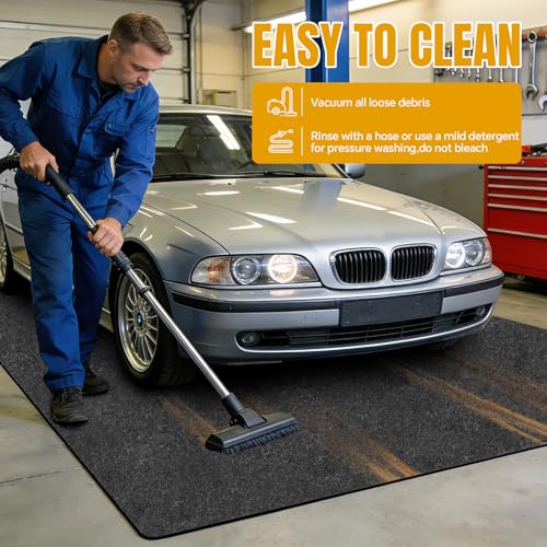Large Garage Floor Mat 7.5 x 8.6 FT – Heavy Duty Oil Absorbent Parking Mat with Waterproof Non-Slip Backing,Reusable Washable Floor Protector for Garage,Driveway, Workshop & SUV,Velcro Included