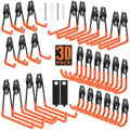 Cpais Garage Hooks with Anti-Slip Coating,Heavy Duty Wall Mount Storage Hooks for Hanging Bike,Hose,Ladder,Yard,Garden Tools (30 Pack Orange)