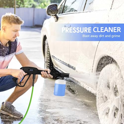 Pressure Cleaner 5000PSI High Power Cleaners with 33ft Pressure Hose, 4 Nozzles and Foam Cannon, for Home, Cars, Fences, Patio (Light Green)