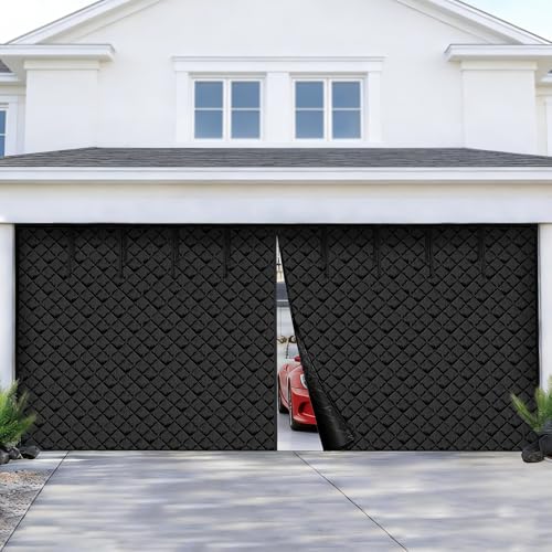 VEVOR Garage Door Screen for Winter, 18x7FT Garage Door Insulation Kit, Magnetic Thermal Insulated Garage Door Cover Curtains with Enhanced Weighted Bottom, Waterproof Windproof Soundproof