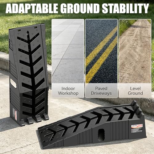 TOWKING 16000lb Stackable Heavy Duty Car Ramps for Oil Change,Save 50%Space