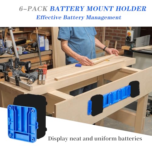 Battery Mount Holder Compatible for Kobalt 24V Max Batteries, Wall Mounts Hanger Fit for KB624-03 KB524-03 KB424-03 KB224-03, Organize Garage/Workshop/Work Truck(6 Pack, w/24 Screws, No Battery)