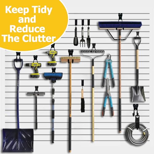 KOFANI Slatwall Accessories, 22 Pack Heavy Duty Steel Slatwall Hooks, Multi-Size Slat Wall Hanging Hooks for Ladders, Bikes, Garage and Garden Tools (ProSlat & Slatwall Panel Compatible)
