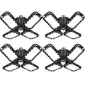 Tudoccy LED Garage Light 4 Pack, 120W Ultra Bright LED Shop Light with 4 Adjustable Panels, 18000LM E26/E27 Base Deformable Ceiling Fixtures for Garage, Workshop, Attic, Basement, Barn (Black-4 Pack)