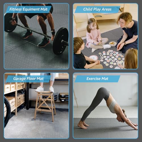 Art3d 24 Sq.Ft EVA Puzzle Exercise Mats, 24" x 24" x 1/2" Thick Foam Interlocking Tiles for Gyms, Flooring, Workout, Gym Equipment, Pack of 6