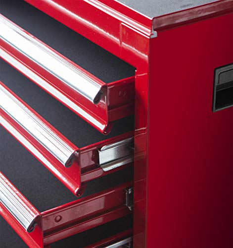 Torin ATBT1204B-RED Rolling Garage Workshop Tool Organizer: Detachable 4 Drawer Tool Chest with Large Storage Cabinet and Adjustable Shelf, Red