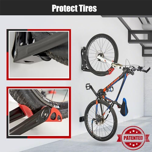 Ultrawall BIKEPAL Swivel Bike Racks, No Lift Wall Mounted Bike Storage Solution for Home & Garage, 2 Pack