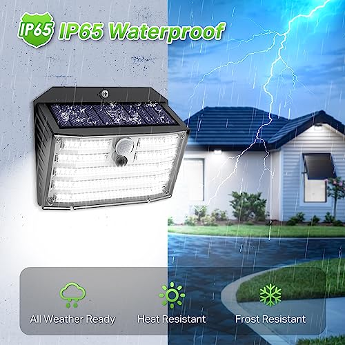 Solar Motion Lights Outdoor, Ultra Bright Solar Fence Lights with Motion Sensor, IP65 Waterproof Security Light 3 Modes, 270° Lighting Angle, Wall Lights for Deck Patio Fence Garage Door (6 Packs)