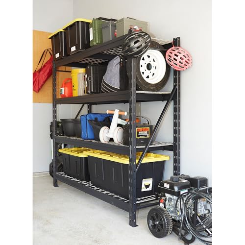 Ironton 4-Tier Industrial Steel Shelving Unit, 8,000-Pound Load Capacity, Garage Storage Rack, 77" W x 24" D x 72" H