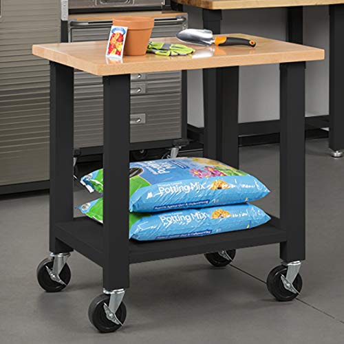 Seville Classics UltraHD Heavy-Duty Rolling Workstation, for Garage, Warehouse, Office, Classroom, Graphite, 36" W x 24" D x 37.5" H