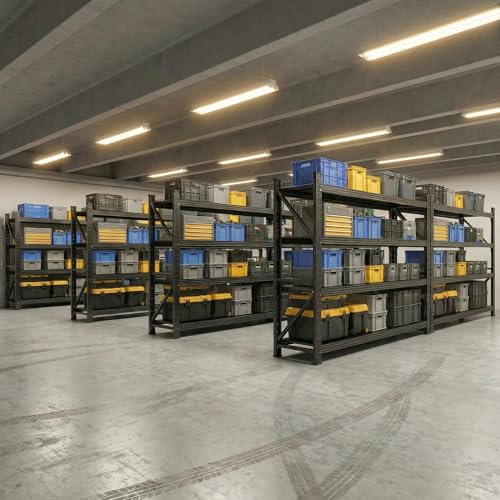 Lionhon Heavy Duty Garage Shelving, 70" W x 23" D x 69" H, 5000 LBS Capacity, 4-Tier Adjustable Metal Storage Shelves, Reinforced Steel Storage Rack for Warehouse, Basement, Workshop