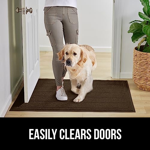 GORILLA GRIP Dirt Grabber Indoor Outdoor Door Mat, 47x35, Durable Mesh Weave Dirt Trapper Doormat for Outside Entrance, High Traffic Mud Scraper, Low Profile for Entry, Heavy Duty Welcome Mat, Brown