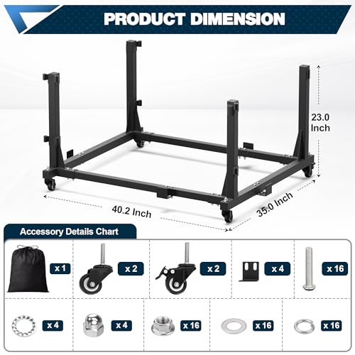 Jeep Door Storage Rack for Wrangler & Gladiator, Heavy Duty Carbon Steel Jeep Door Holder with E-Coating & Powder Coated Finish, Stores 2-4 Doors, Movable Garage Storage for TJ YJ JL JK JT