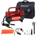 GSPSCN 6X Faster Inflation Tire Inflator Heavy Duty Double Cylinders with Portable Bag- Car Accessories，Metal 12V Air Compressor Pump 150PSI with Adapter for Car, Truck, SUV Tires, Dinghy, Air Bed