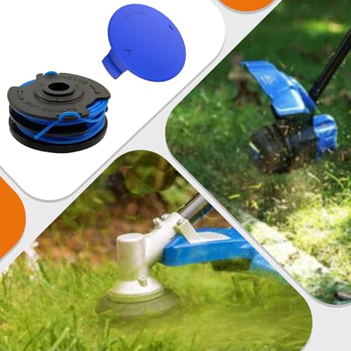 Kousika KST-120X Spool Compatible with Kobalt 40V Cordless String Trimmer KST 120X, KST 120X-06,Replacement Weed Eater String Spool Refills Autofeed Dual line 20ft 0.065" 8Pack(6 Spools, 2Cap)