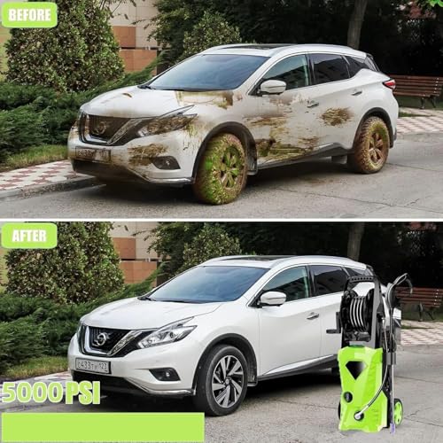 Imdot 5000PSI Electric Pressure Washer 2026 2.8GPM High Power Washer with 4 Pressure Nozzle and Soap Bottle for Home, Car Washing, Fence Cleaning, Patio (Green)