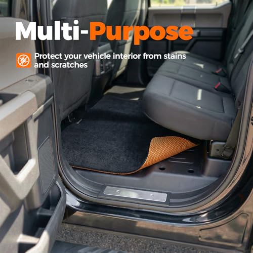 Heavy Duty Oil Spill Mat, Garage Floor Mat for Under Car, 64" X 32", Waterproof, 1/4" Rubber Backing Protects Floor, Reusable, Absorbs All Types of Spills, Oil Absorbent Pads (Black, 64" x 32")