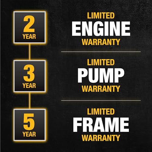 DeWalt 3300 PSI Gas Pressure Washer, 5 Nozzles, Spray Gun, Wand, 25-ft. Hose, DXPW3300-S, 49-State