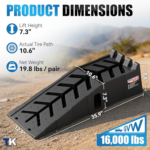 TOWKING 16000lb Stackable Heavy Duty Car Ramps for Oil Change,Save 50%Space