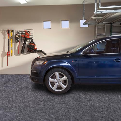 Garage Mats Oversize Garage Floor Paking Mat for Under Car, 7.4 x 8.4 Ft Non-Slip Gray Garage Flooring Carpets, Absorbent Oil Garage Parking Mat, Waterproof Mats