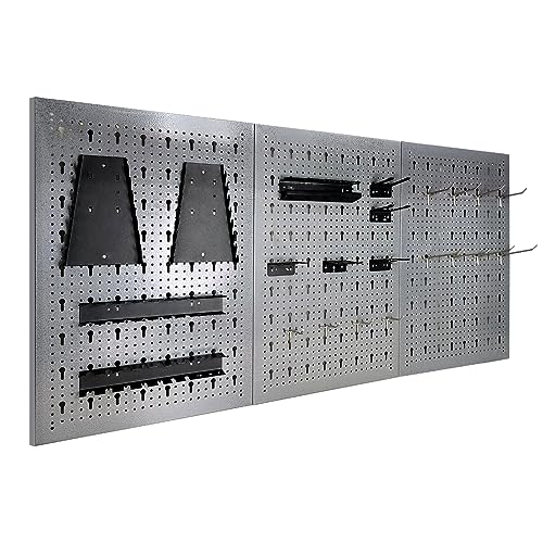 JZD Metal Workshop Durable Cabinet Combo Set, Wooden Top Workbench Set Garage Storage Organizer System