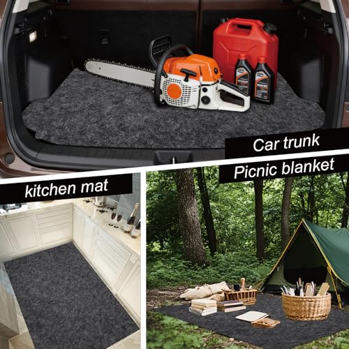 17' x 7.45' Garage Floor Mat for Under Car, Heavy-Duty Oil Spill Mat, Waterproof & Absorbent Garage Flooring, Non-Slip Protective Pad for Garage & Shop, Reusable & Washable with Adhesive Tape