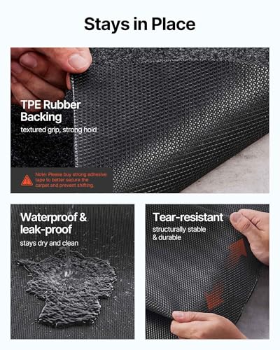 VEVOR Garage Floor Mat, 7.5'x20' Oil Spill Mat Waterproof Protection from Water Snow Rain Mud and Oil for Under Car, Non-Slip Containment Mat with TPE Anti-Leak Backing & Easy Clean & Cuttable