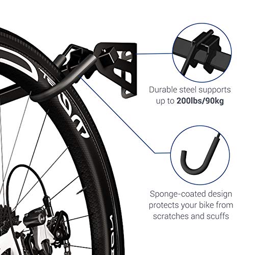 FLEXIMOUNTS 4 Bike Storage Rack, Heavy Duty Wall Mount Hanger for Home & Garage, Holds Up to 200lbs