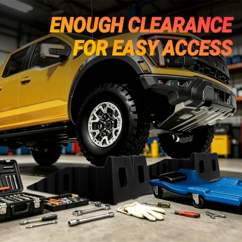 TARNANVEL 2 Pack Car Ramps for Oil Changes and Lfit, 16000 Lbs Capacity Heavy-Duty Car Lifts for Home Garage or Shop Portable 6.8 Inch Lift Car Ramps with Anti Slip Grooves