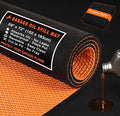 Golener Oil Spill Mat - Garage Floor Mat, Absorbent Oil Pad, Premium Maintenance Mat, Waterproof, Contain Liquid, Protect Floor from Spill & Stain, Reusable, Washable, Durable, 59”x72”, Black/Orange