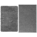 GORILLA GRIP SoakSTOPPER Door Mat, 24x17, Gray and HydroABSORB Door Mat, 29x17, Gray Bundle