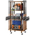 Ghosthorn Fishing Rod Holders Fishing Pole Rack for Garage Hold up to 10 Rods Wooden Fishing Pole Holders Organizer Fishing Rod Rack Fishing Gear Storage Equipment(Carbonization，4 Tier)