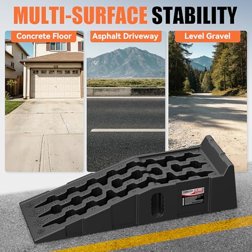 TOWKING 16000lb Heavy Duty Car Ramps, Non-slip 7"H for Underbody Oil Change