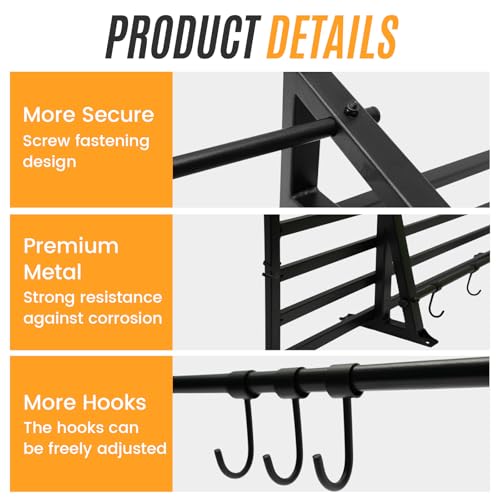 Leekimid 2-Pack 1X4 FT Garage Shelving Wall Mounted Holds Up to 800 Lbs Heavy Duty Wall Shelf, Black Metal Floating Adjustable Wall System Shelves for Garage Storage, Shed