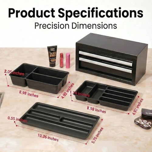 6 Pcs Tool Box Organizer Tray Divider Set for Kobalt Mini 2-Drawer ToolBox – Compatible with Both Old & New Version,Tool Desk Drawer Organization, Toolbox Accessories&Organizer.