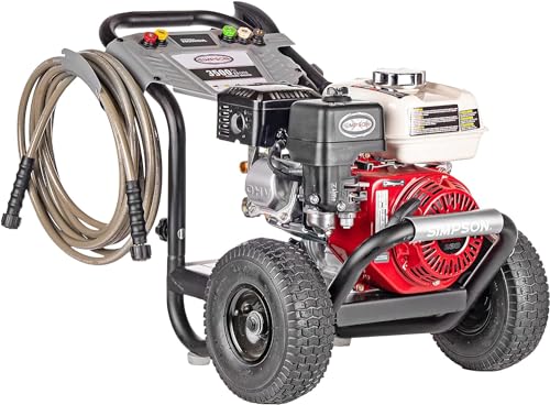 Simpson 3500 PSI Gas Pressure Washer, 2.5 GPM Commercial Power Washer, Honda Engine, Cold Water, 25' Hose, PowerShot, 49-State Compliant (PS3228)