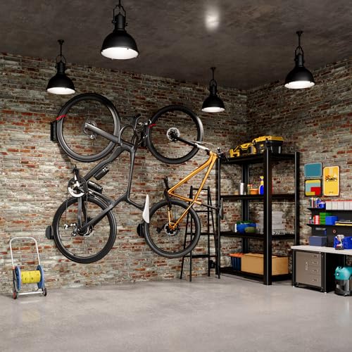 UmeHome Swivel Bike Wall Mount, Bike Hangers for Garage, Space-Saving Bike Storage, Sturdy Bicycle Rack Can Holds Up to 77 lbs, Easy Install, 2 Pack