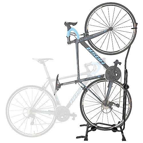 CyclingDeal Upright Bike Stand Floor - Vertical & Horizontal Bicycle Stand Bicycle Storage - Safe & Secure Bike Storage Rack - for Wheels Sizes up to 29" - Bike Rack Garage Bicycle Rack - Classic