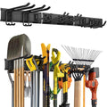 LRYXEG 48-Inch Garage Storage Tool Organizer with 8 Hooks - Heavy Duty Metal Rack for Garage Organization, Garden Tool Organizer - Wall Mounted Tool Hanger for Shovels, Ladders, Lawn Tools